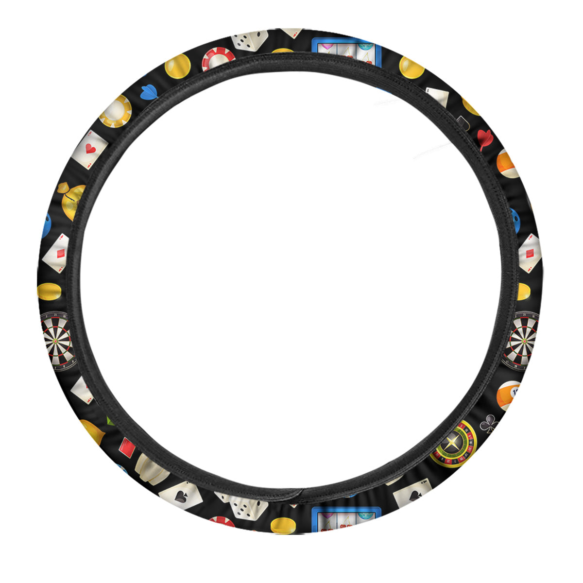 Casino Entertainments Print Pattern Car Steering Wheel Cover-grizzshop