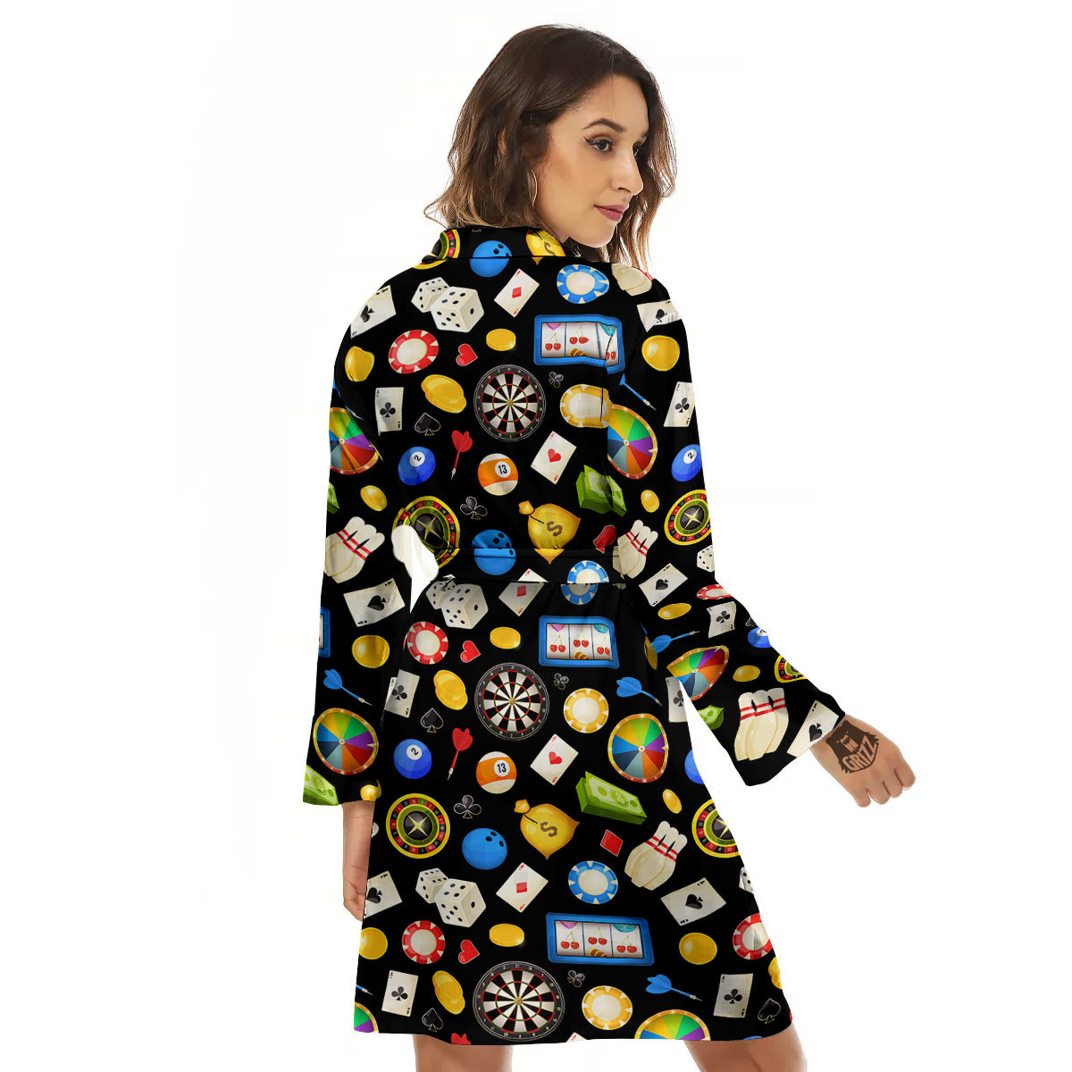 Casino Entertainments Print Pattern Women's Robe-grizzshop