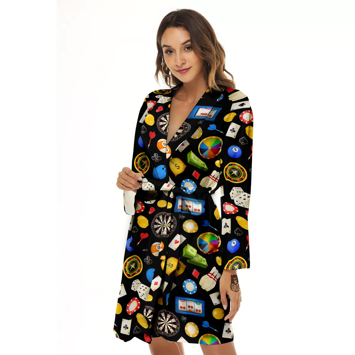 Casino Entertainments Print Pattern Women's Robe-grizzshop