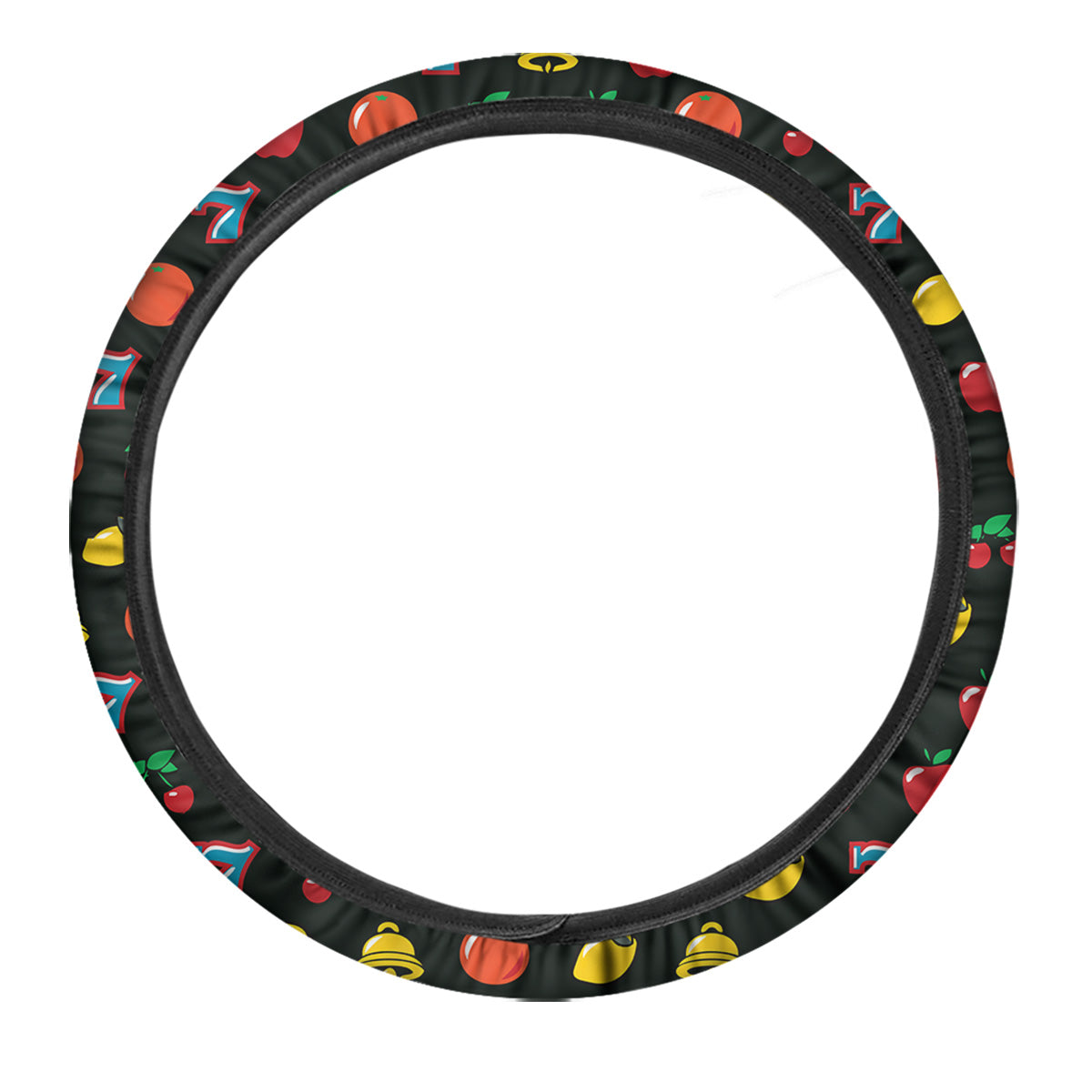Casino Lucky Sevens Print Pattern Car Steering Wheel Cover-grizzshop