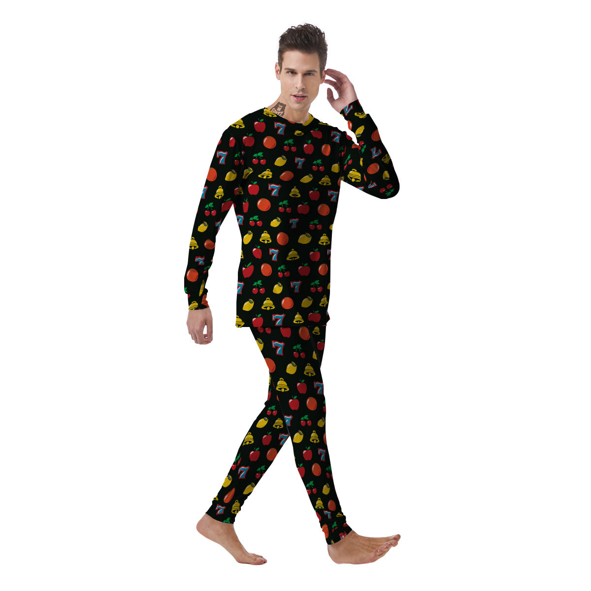 Casino Lucky Sevens Print Pattern Men's Pajamas-grizzshop