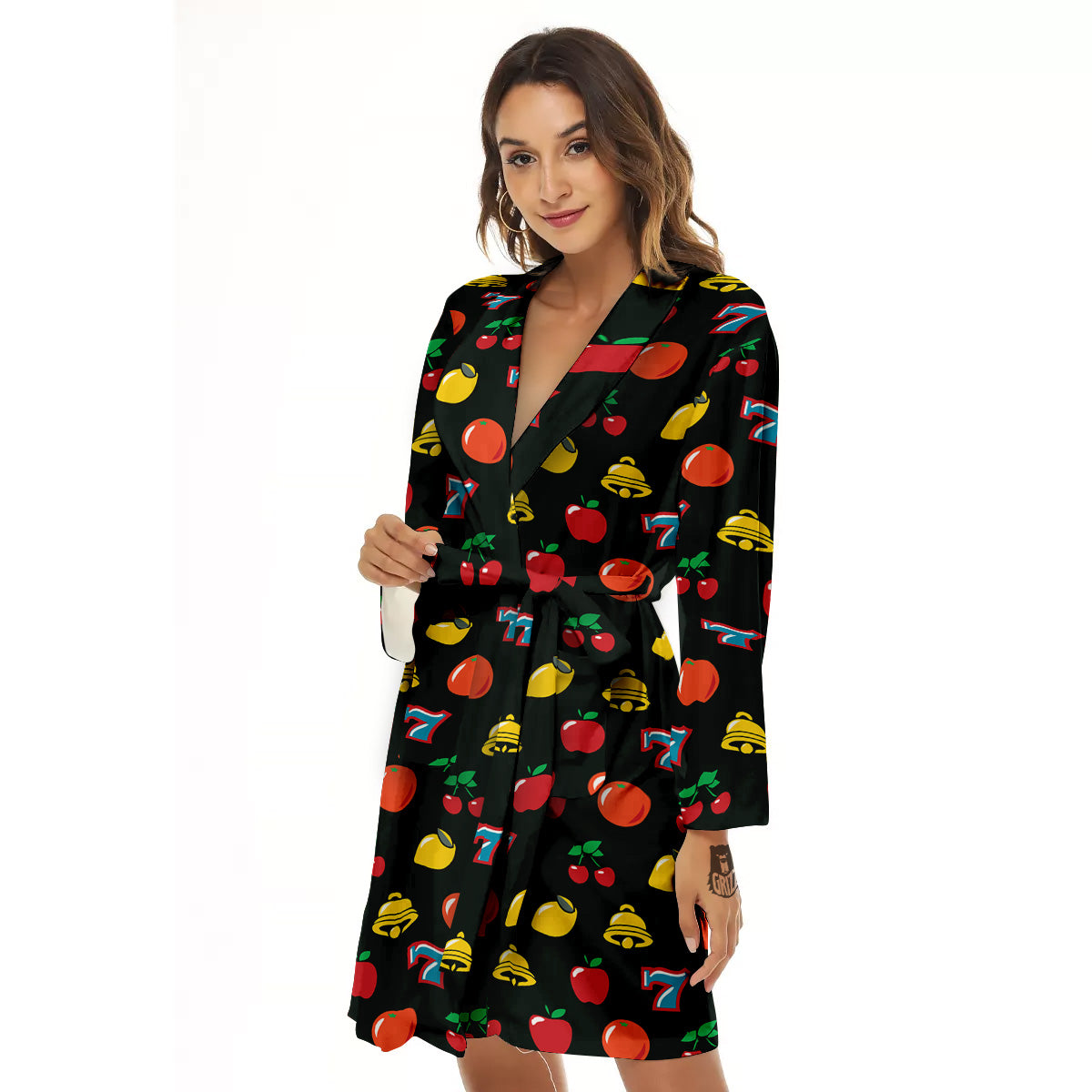 Casino Lucky Sevens Print Pattern Women's Robe-grizzshop