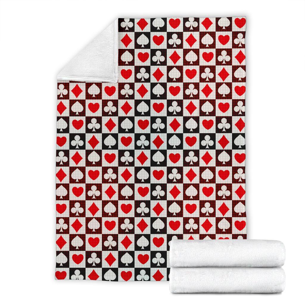 Casino Playing Card Poker Pattern Print Blanket-grizzshop