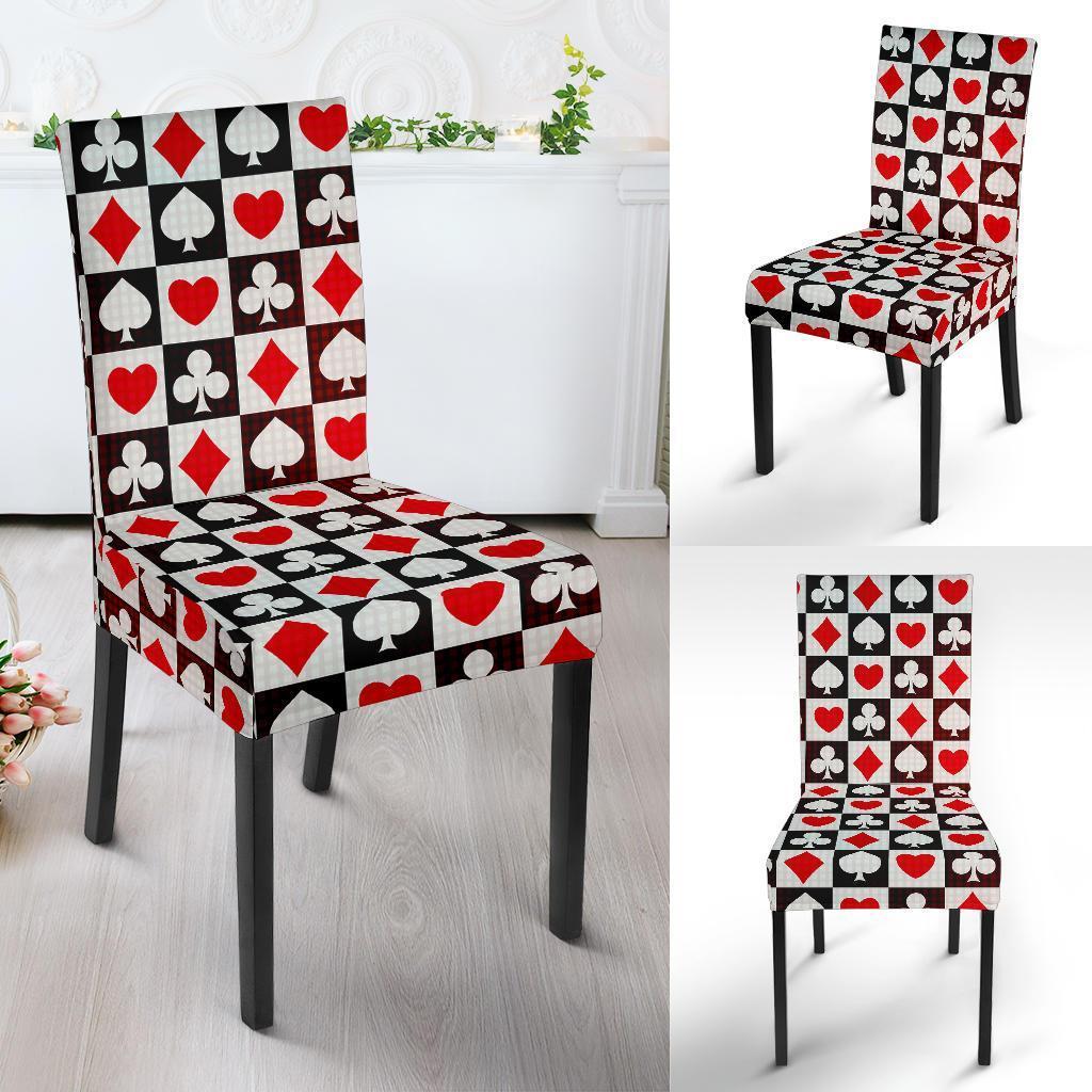 Casino Playing Card Poker Pattern Print Chair Cover-grizzshop