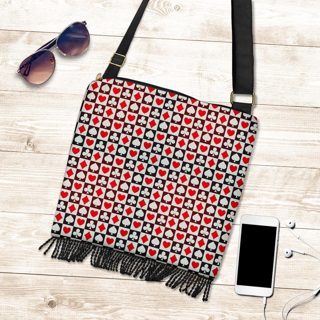 Casino Playing Card Poker Pattern Print Crossbody Bags-grizzshop