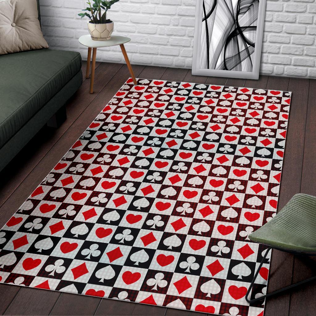 Casino Playing Card Poker Pattern Print Floor Mat-grizzshop