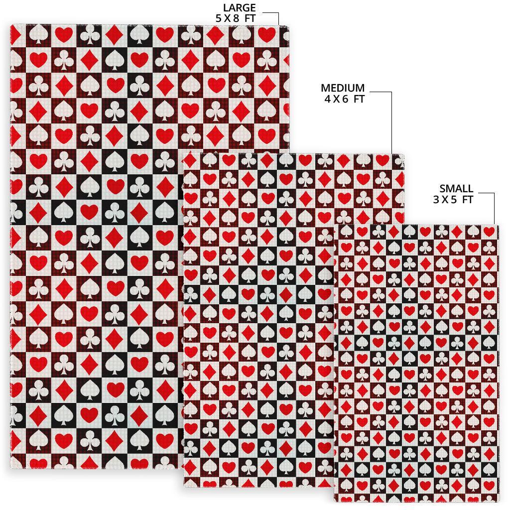 Casino Playing Card Poker Pattern Print Floor Mat-grizzshop