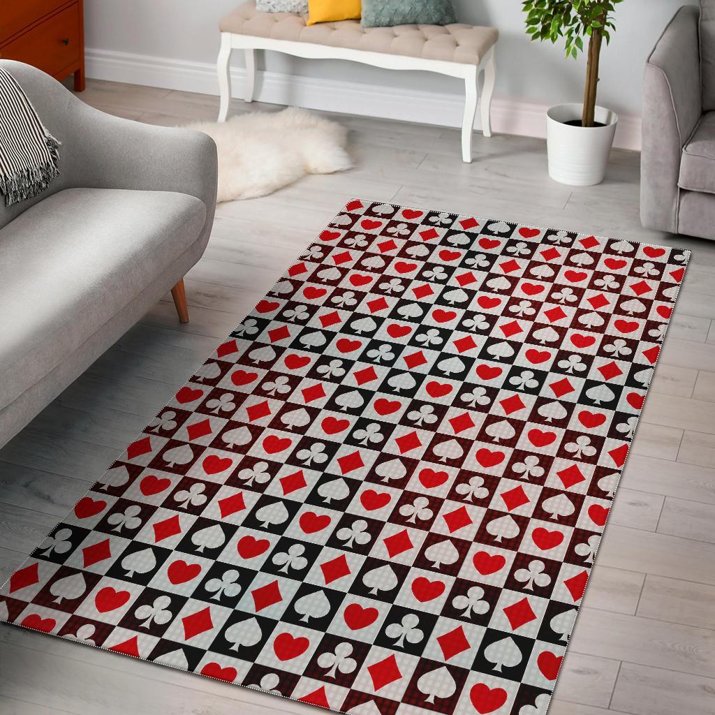 Casino Playing Card Poker Pattern Print Floor Mat-grizzshop