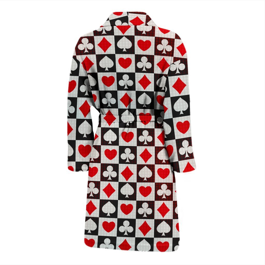 Casino Playing Card Poker Pattern Print Men Long Robe-grizzshop