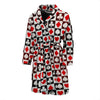 Casino Playing Card Poker Pattern Print Men Long Robe-grizzshop