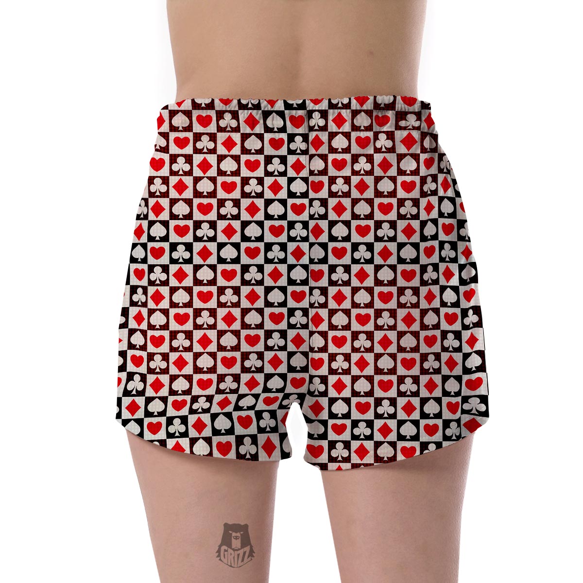 Casino Playing Card Poker Pattern Print Women's Shorts-grizzshop