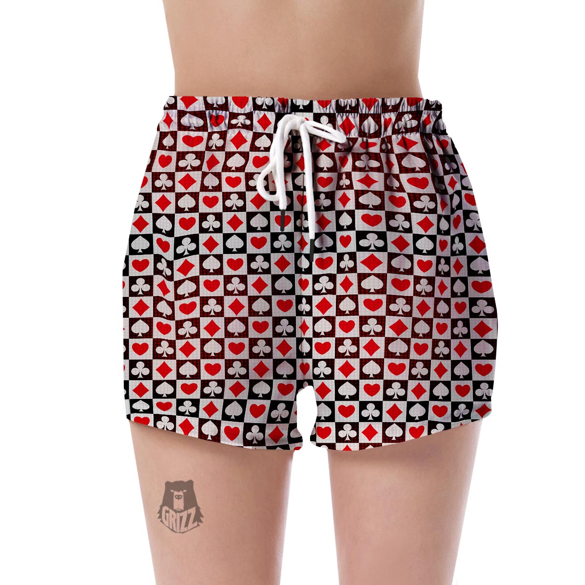 Casino Playing Card Poker Pattern Print Women's Shorts-grizzshop
