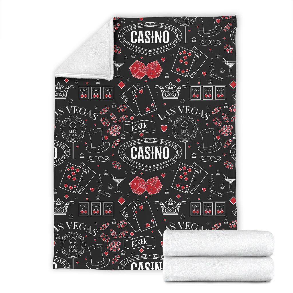 Casino Poker Pattern Print Blanket-grizzshop