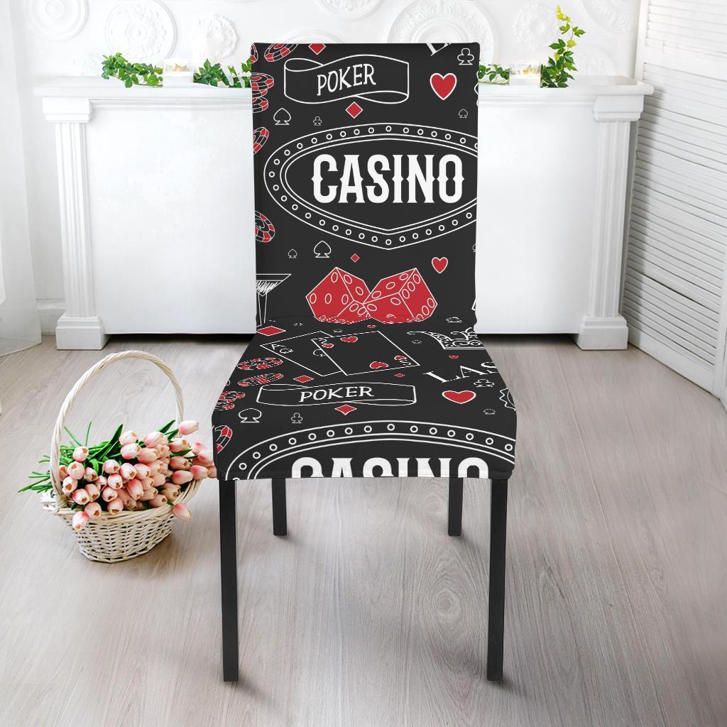 Casino Poker Pattern Print Chair Cover-grizzshop