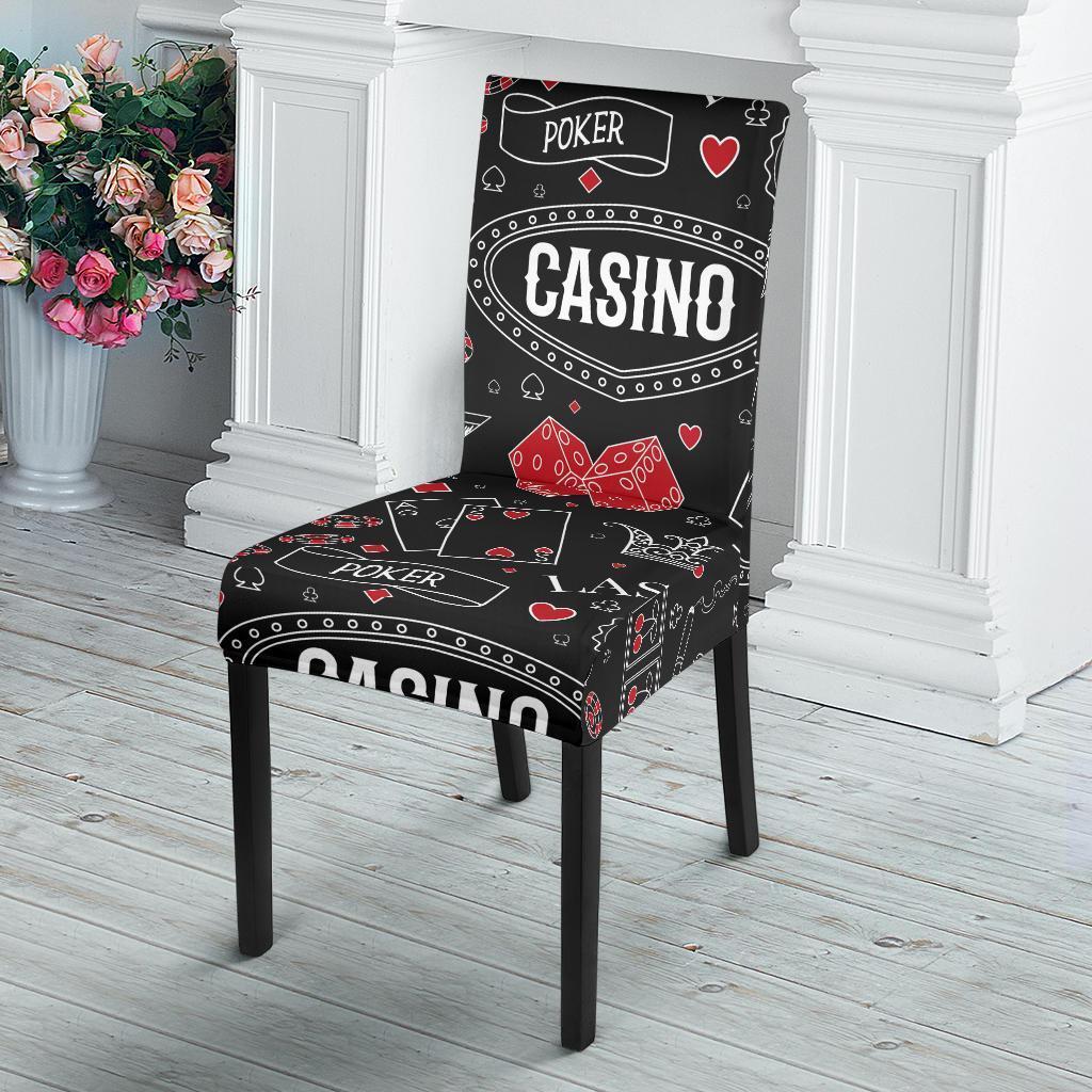 Casino Poker Pattern Print Chair Cover-grizzshop