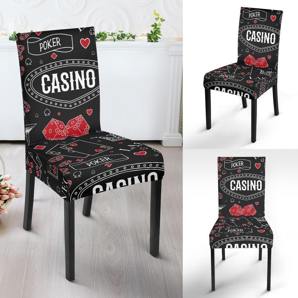 Casino Poker Pattern Print Chair Cover-grizzshop