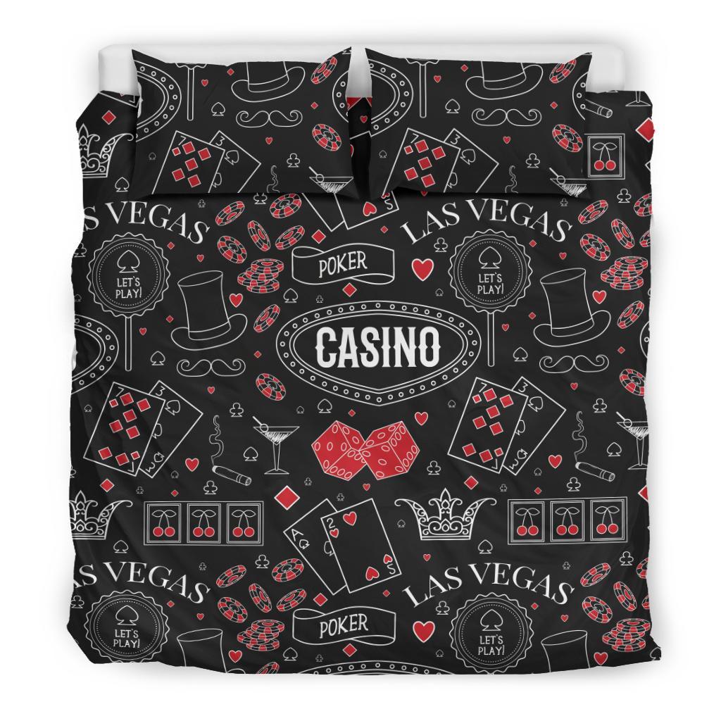 Casino Poker Pattern Print Duvet Cover Bedding Set-grizzshop