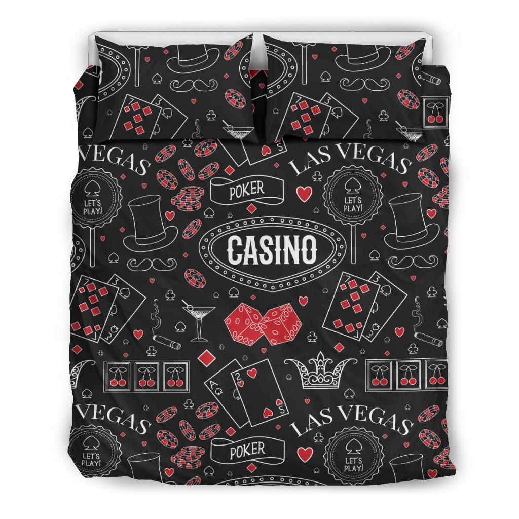 Casino Poker Pattern Print Duvet Cover Bedding Set-grizzshop