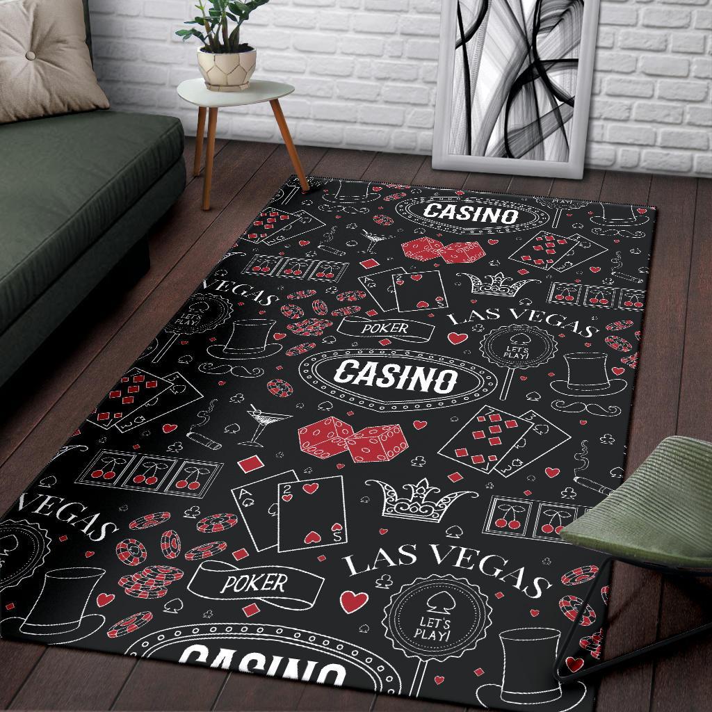Casino Poker Pattern Print Floor Mat-grizzshop
