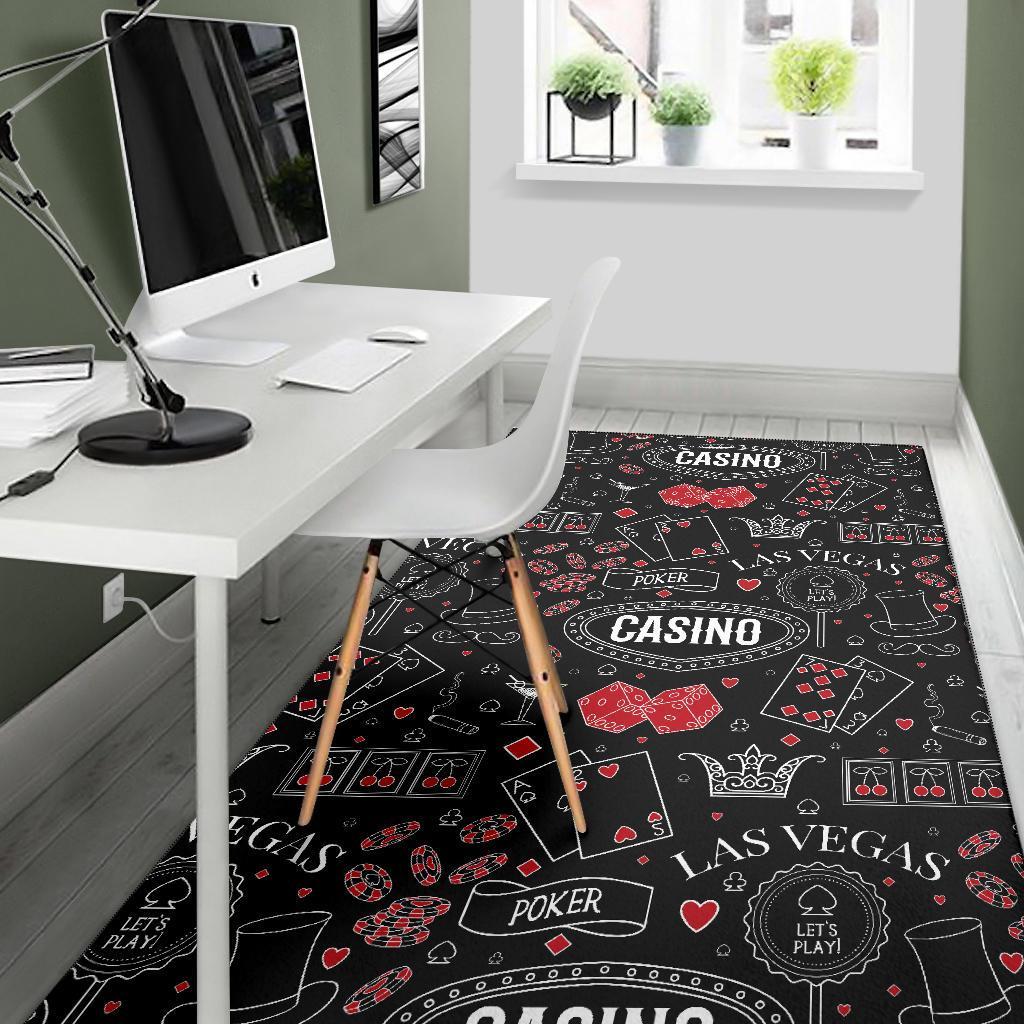 Casino Poker Pattern Print Floor Mat-grizzshop