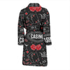 Casino Poker Pattern Print Men Long Robe-grizzshop