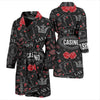 Casino Poker Pattern Print Men Long Robe-grizzshop