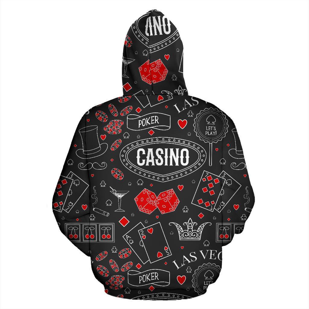 Casino Poker Pattern Print Men Women Pullover Hoodie-grizzshop