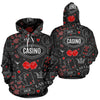 Casino Poker Pattern Print Men Women Pullover Hoodie-grizzshop