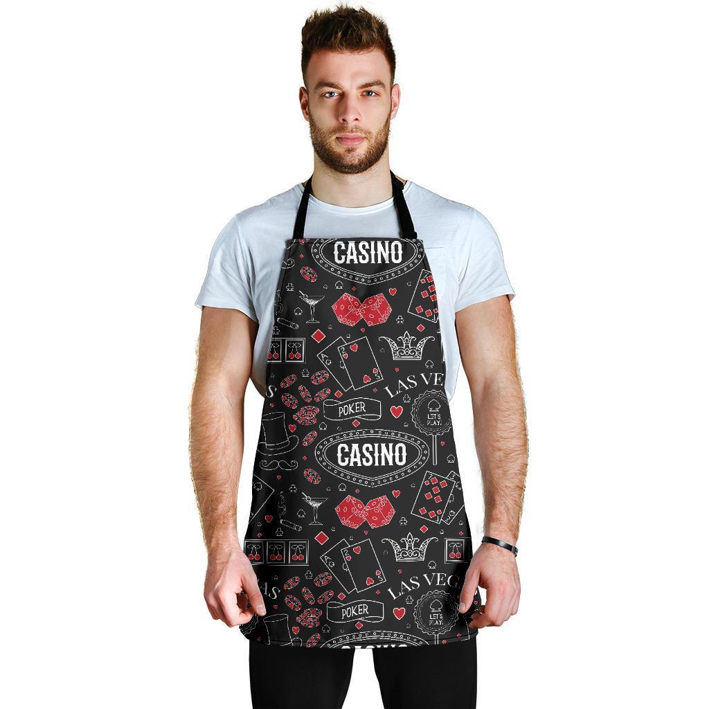 Casino Poker Pattern Print Men's Apron-grizzshop