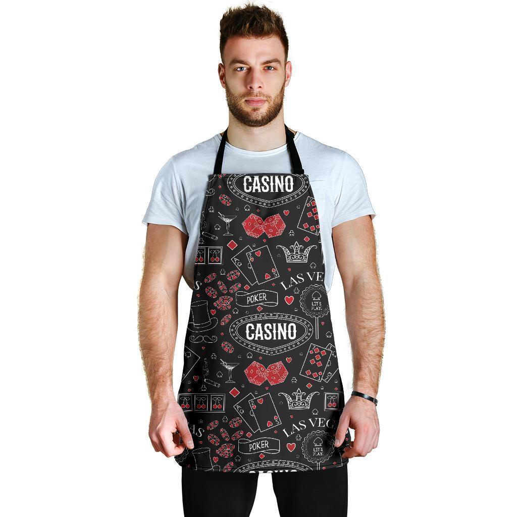 Casino Poker Pattern Print Men's Apron-grizzshop