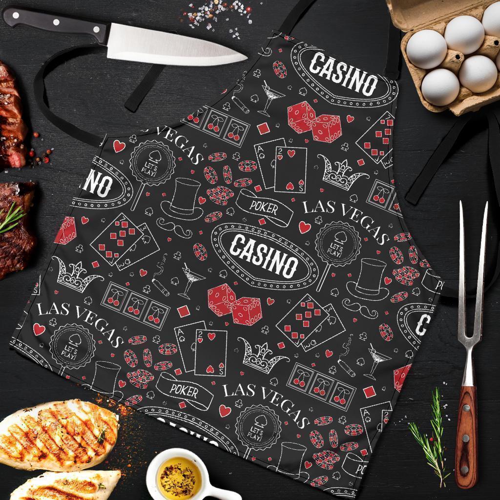 Casino Poker Pattern Print Men's Apron-grizzshop