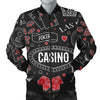 Casino Poker Pattern Print Men's Bomber Jacket-grizzshop