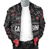 Casino Poker Pattern Print Men's Bomber Jacket-grizzshop