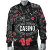 Casino Poker Pattern Print Men's Bomber Jacket-grizzshop