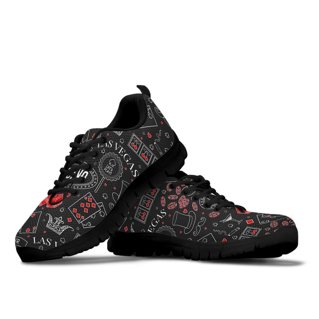 Casino Poker Pattern Print Sneaker Shoes For Men Women-grizzshop