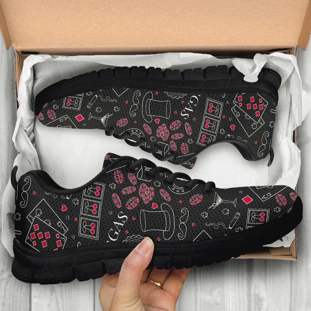 Casino Poker Pattern Print Sneaker Shoes For Men Women-grizzshop