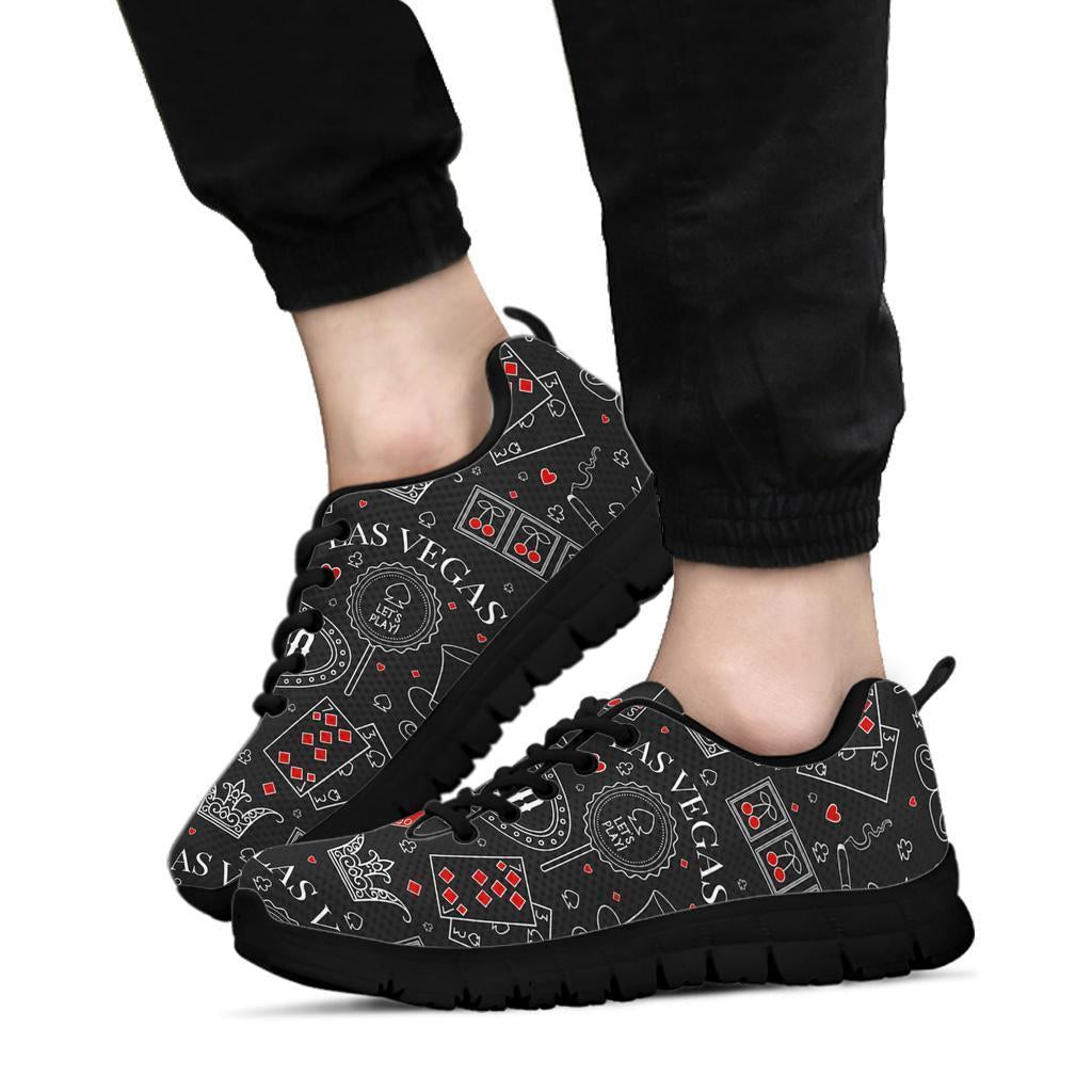 Casino Poker Pattern Print Sneaker Shoes For Men Women-grizzshop