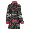 Casino Poker Pattern Print Women Long Robe-grizzshop