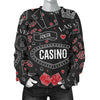 Casino Poker Pattern Print Women's Sweatshirt-grizzshop