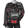 Casino Poker Pattern Print Women's Sweatshirt-grizzshop