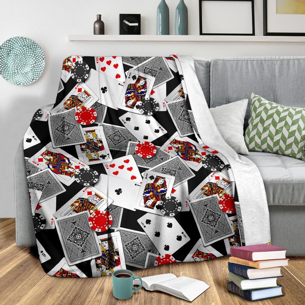 Casino Poker Print Pattern Blanket-grizzshop