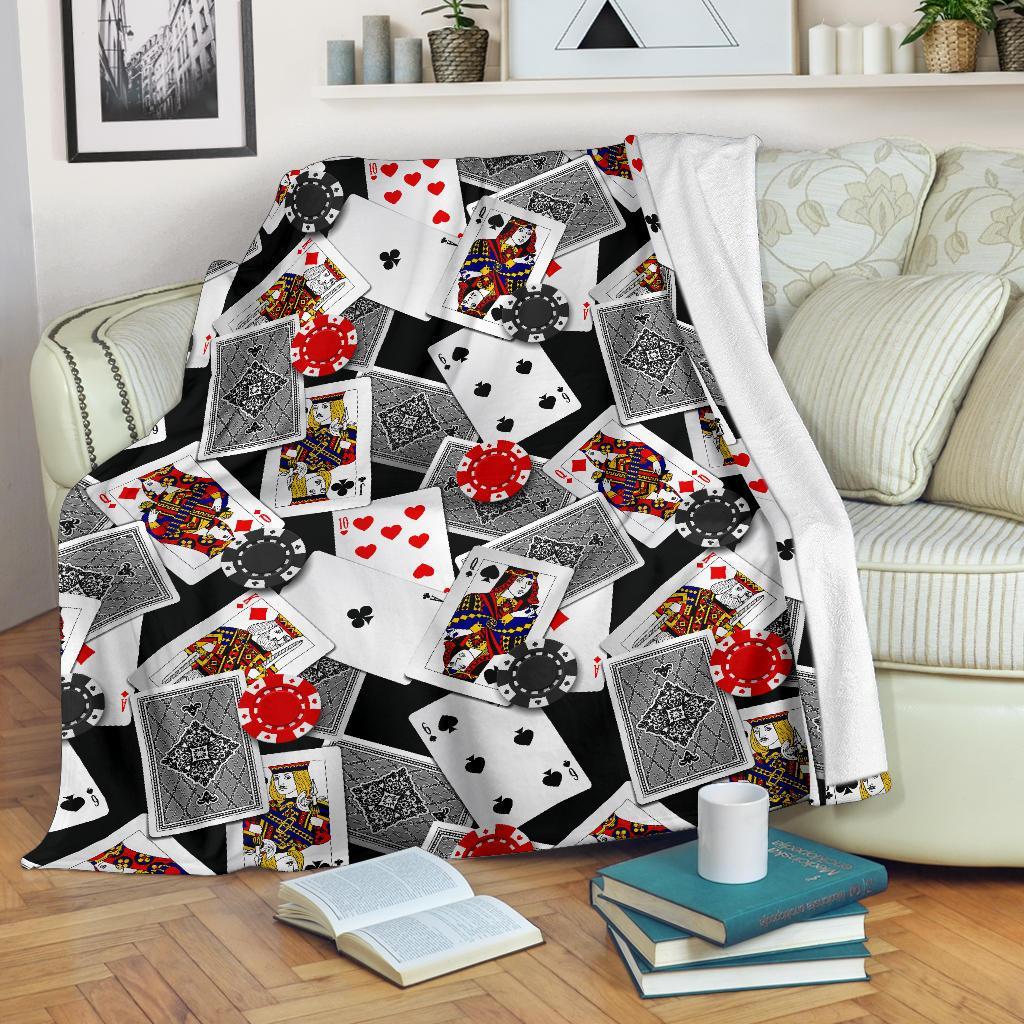 Casino Poker Print Pattern Blanket-grizzshop