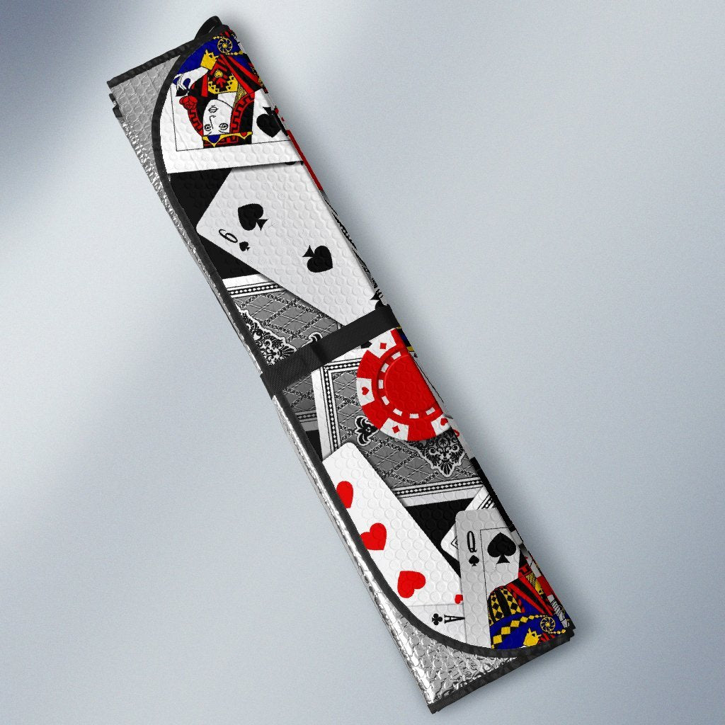 Casino Poker Print Pattern Car Sun Shade-grizzshop