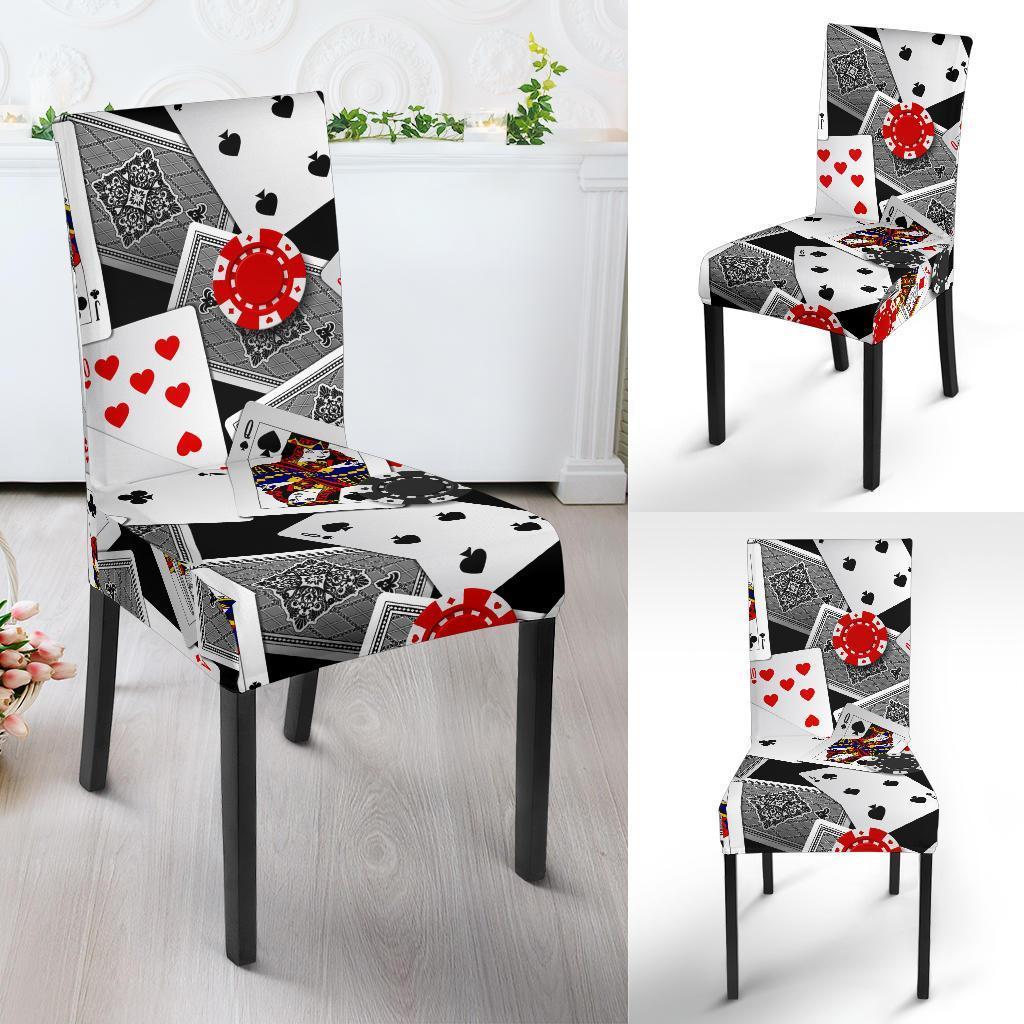 Casino Poker Print Pattern Chair Cover-grizzshop