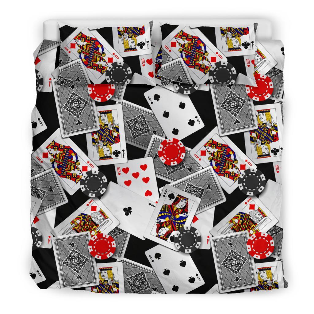 Casino Poker Print Pattern Duvet Cover Bedding Set-grizzshop