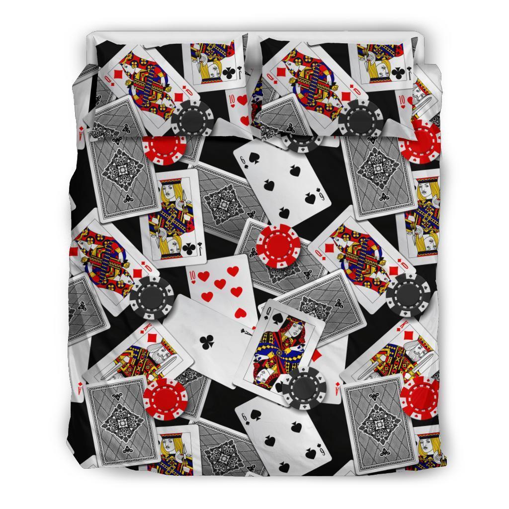 Casino Poker Print Pattern Duvet Cover Bedding Set-grizzshop