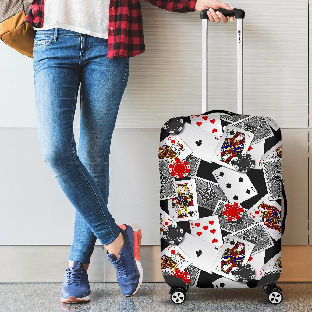 Casino Poker Print Pattern Luggage Cover Protector-grizzshop