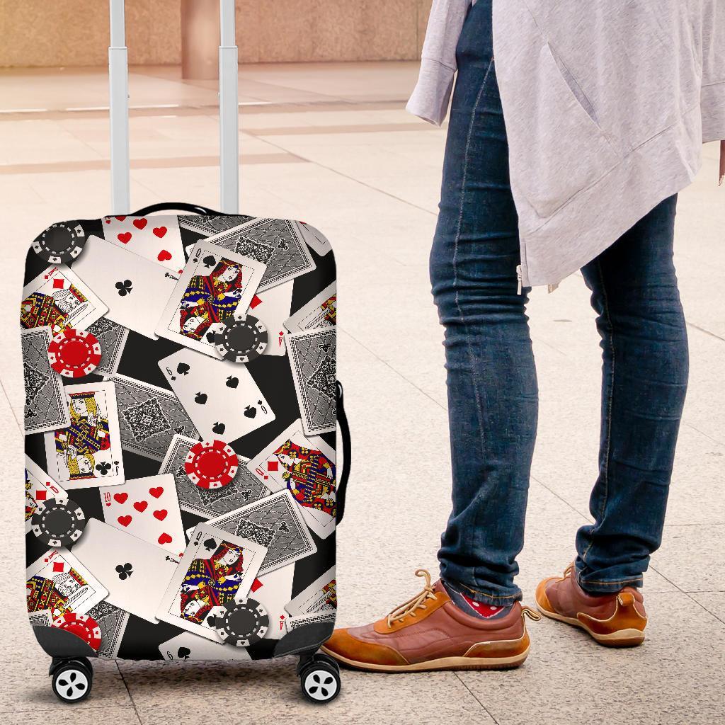 Casino Poker Print Pattern Luggage Cover Protector-grizzshop