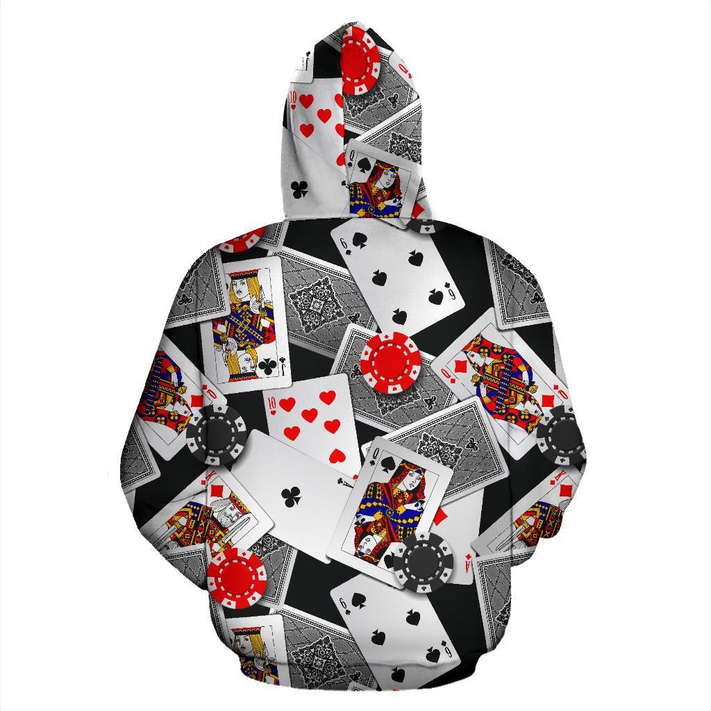 Casino Poker Print Pattern Men Women Pullover Hoodie-grizzshop