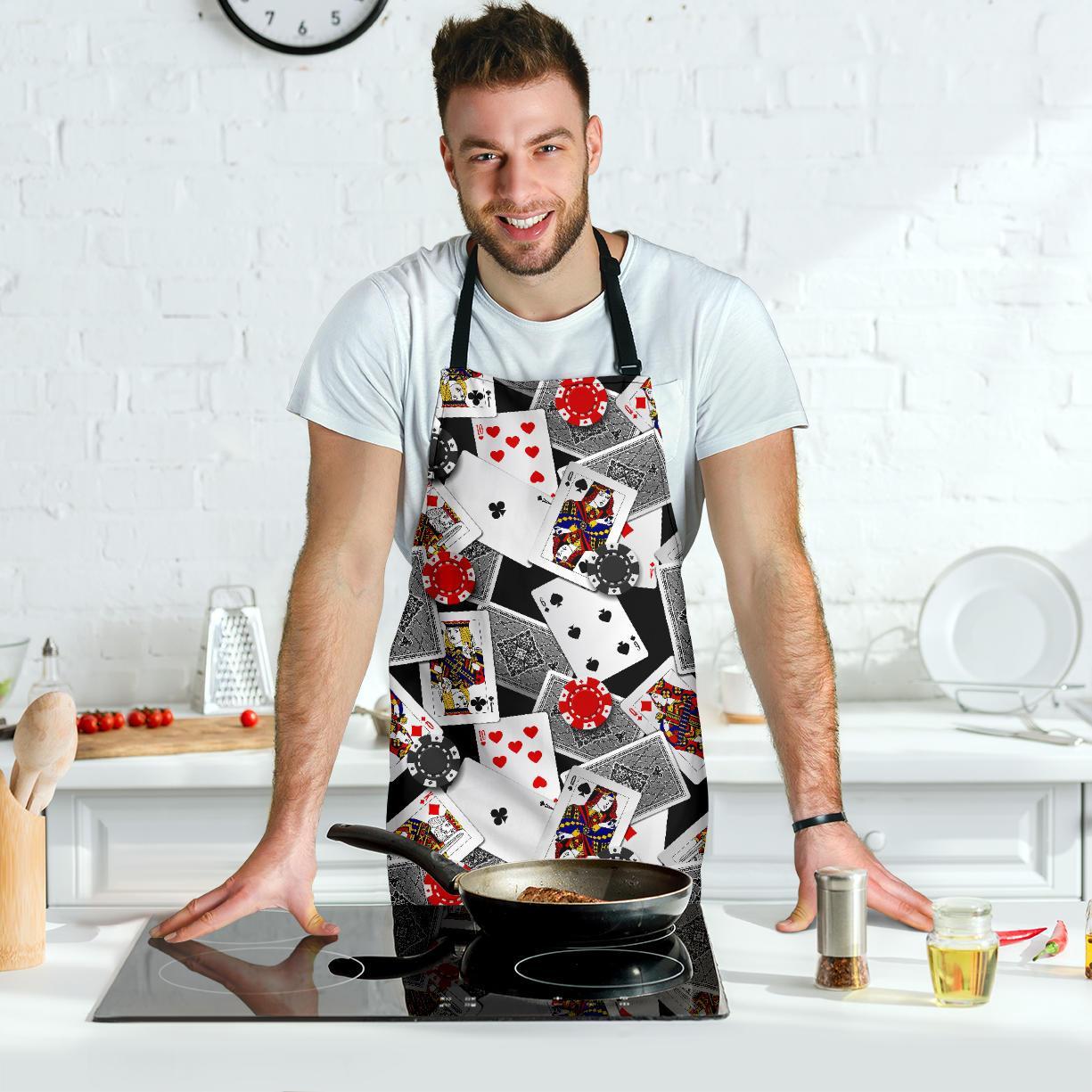 Casino Poker Print Pattern Men's Apron-grizzshop
